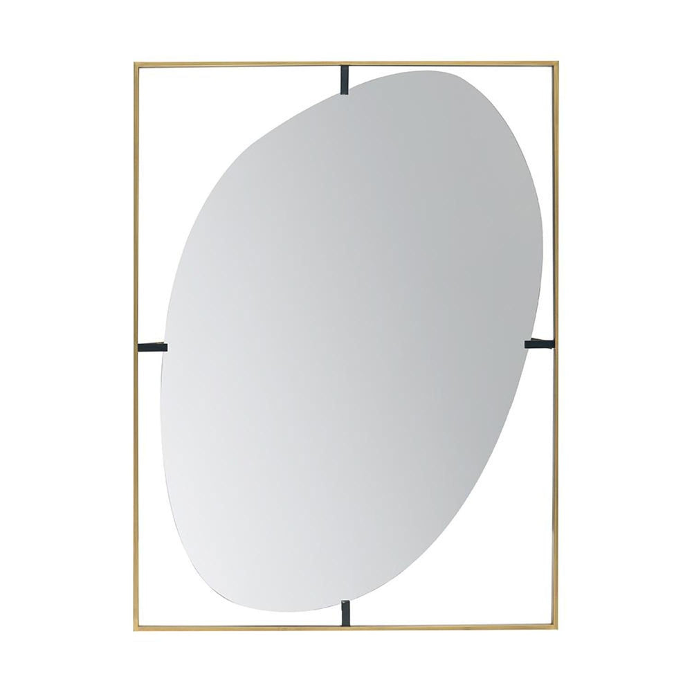 40" Gold Iron Framed Accent Mirror - Homeroots - Flyclothing LLC