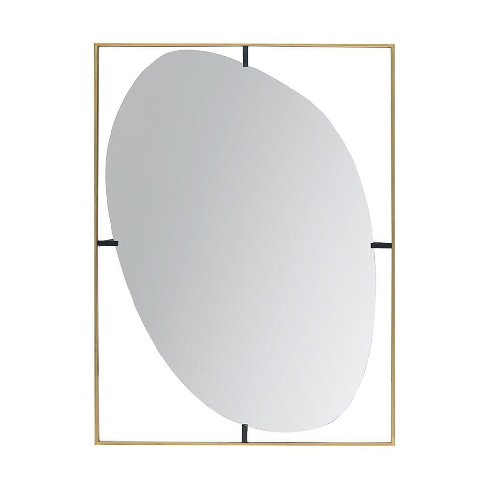 40" Gold Iron Framed Accent Mirror - Homeroots - Flyclothing LLC
