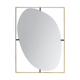 40" Gold Iron Framed Accent Mirror - Homeroots - Flyclothing LLC