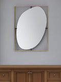 40" Gold Iron Framed Accent Mirror - Homeroots - Flyclothing LLC