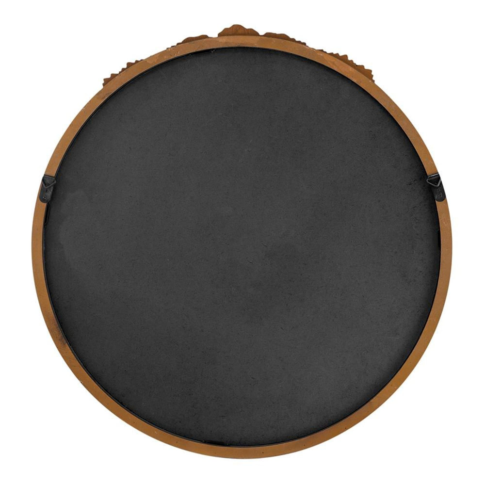 30" Brown Crowned Top Antiqued Glass Framed Accent Mirror - Homeroots - Flyclothing LLC