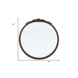30" Brown Crowned Top Antiqued Glass Framed Accent Mirror - Homeroots - Flyclothing LLC