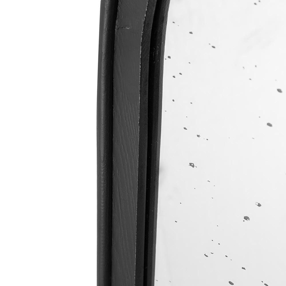 42" Black Crowned Top Antiqued Glass Arch Framed Accent Mirror - Homeroots