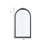 42" Black Crowned Top Antiqued Glass Arch Framed Accent Mirror
