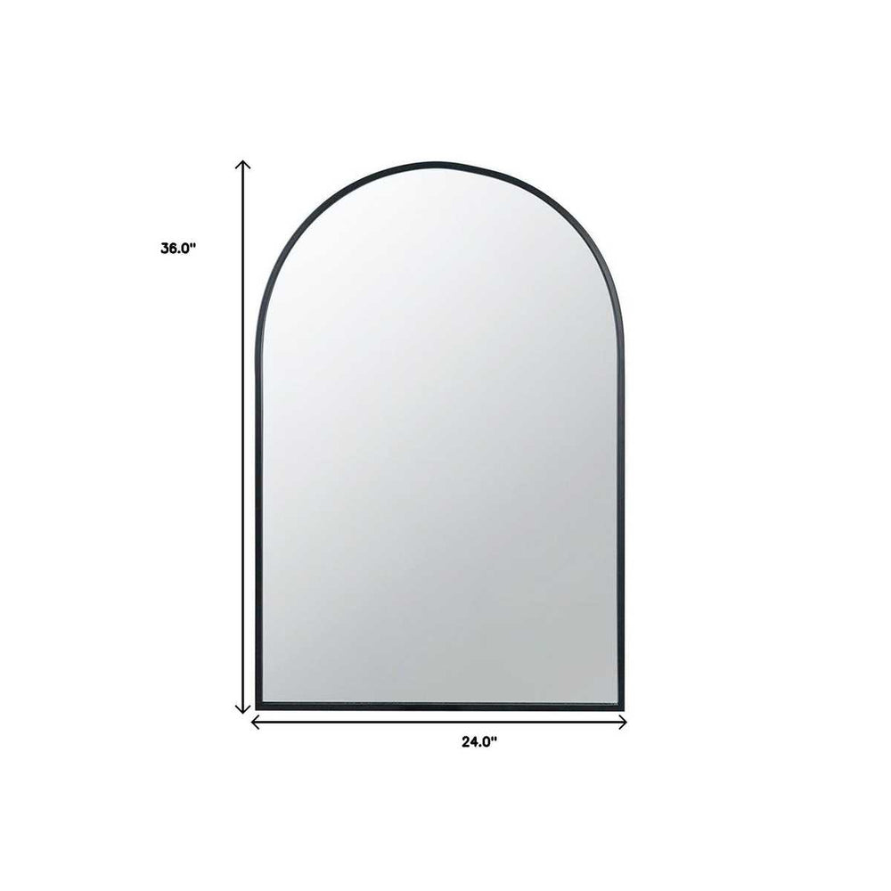 36" Black Metal Arch Accent Mirror - Homeroots - Flyclothing LLC