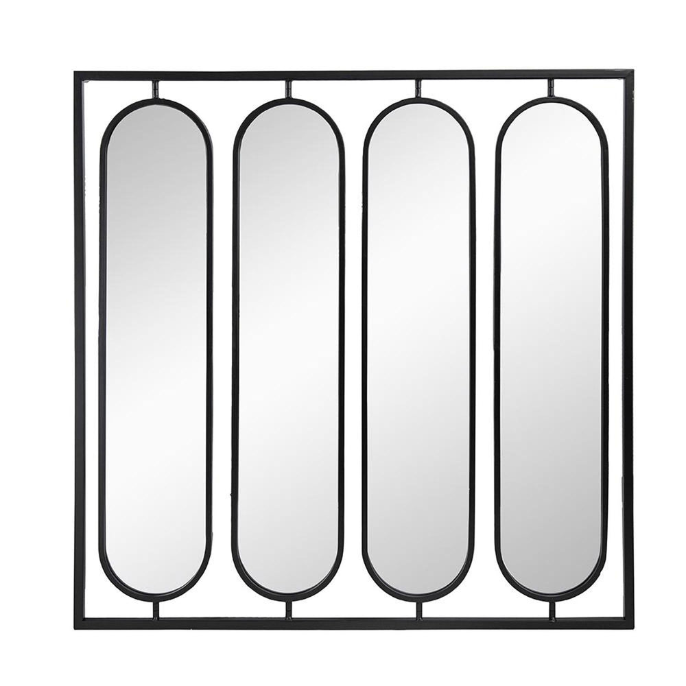 36" Black Square Iron Framed Accent Mirror - Homeroots - Flyclothing LLC