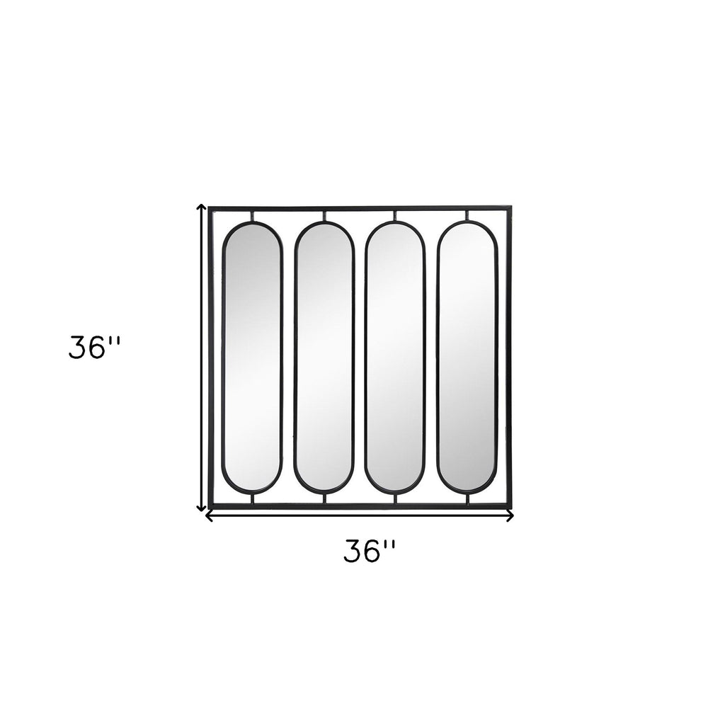 36" Black Square Iron Framed Accent Mirror - Homeroots - Flyclothing LLC