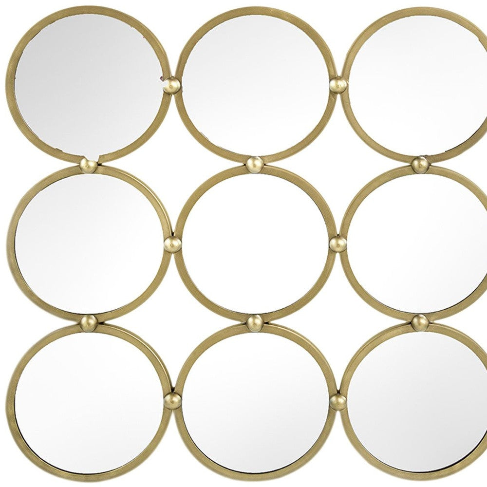 27" Gold Square Iron Framed Accent Mirror - Homeroots - Flyclothing LLC