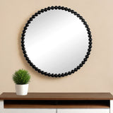 32" Black Round Iron Framed Accent Mirror - Homeroots - Flyclothing LLC