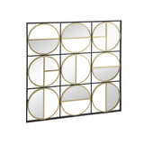 36" Black and Gold Square Iron Framed Accent Mirror - Homeroots - Flyclothing LLC