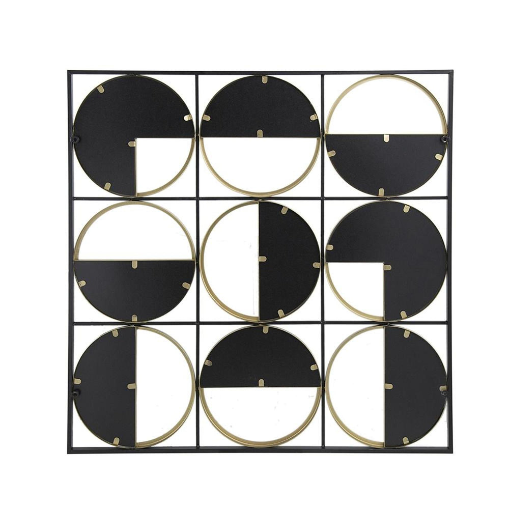 36" Black and Gold Square Iron Framed Accent Mirror - Homeroots - Flyclothing LLC