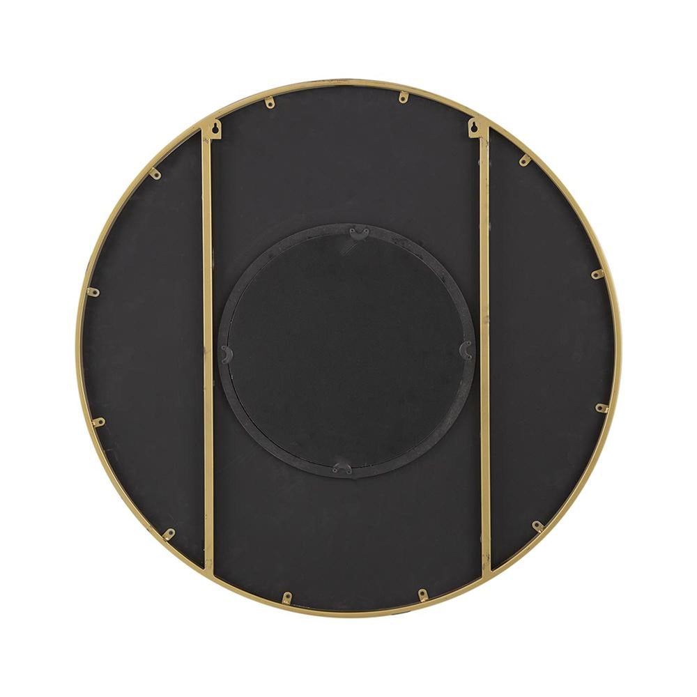 32" Brown and Gold Round Manufactured Wood and Metal Framed Accent Mirror - Homeroots - Flyclothing LLC