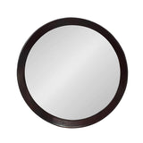 20" Dark Brown Round Wood Framed Accent Mirror - Homeroots - Flyclothing LLC