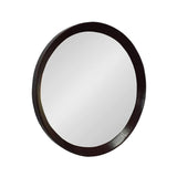 20" Dark Brown Round Wood Framed Accent Mirror - Homeroots - Flyclothing LLC