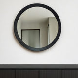 20" Dark Brown Round Wood Framed Accent Mirror - Homeroots - Flyclothing LLC