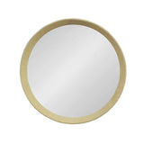 20" Cream Round Wood Framed Accent Mirror - Homeroots - Flyclothing LLC