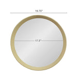 20" Cream Round Wood Framed Accent Mirror - Homeroots - Flyclothing LLC