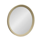 20" Cream Round Wood Framed Accent Mirror - Homeroots - Flyclothing LLC