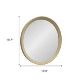 20" Cream Round Wood Framed Accent Mirror - Homeroots - Flyclothing LLC