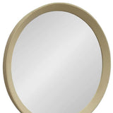 20" Cream Round Wood Framed Accent Mirror - Homeroots - Flyclothing LLC