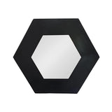 19" Black Hexagon Wood Framed Accent Mirror - Homeroots - Flyclothing LLC