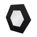 19" Black Hexagon Wood Framed Accent Mirror - Homeroots - Flyclothing LLC