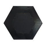 19" Black Hexagon Wood Framed Accent Mirror - Homeroots - Flyclothing LLC