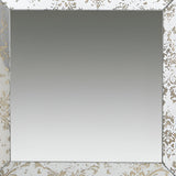 15" Brown Square Framed Antiqued Damask Accent Mirror - Homeroots - Flyclothing LLC