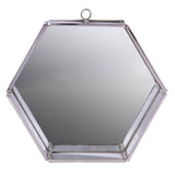 8" Silver Hexagon Steel Framed Accent Mirror - Homeroots - Flyclothing LLC