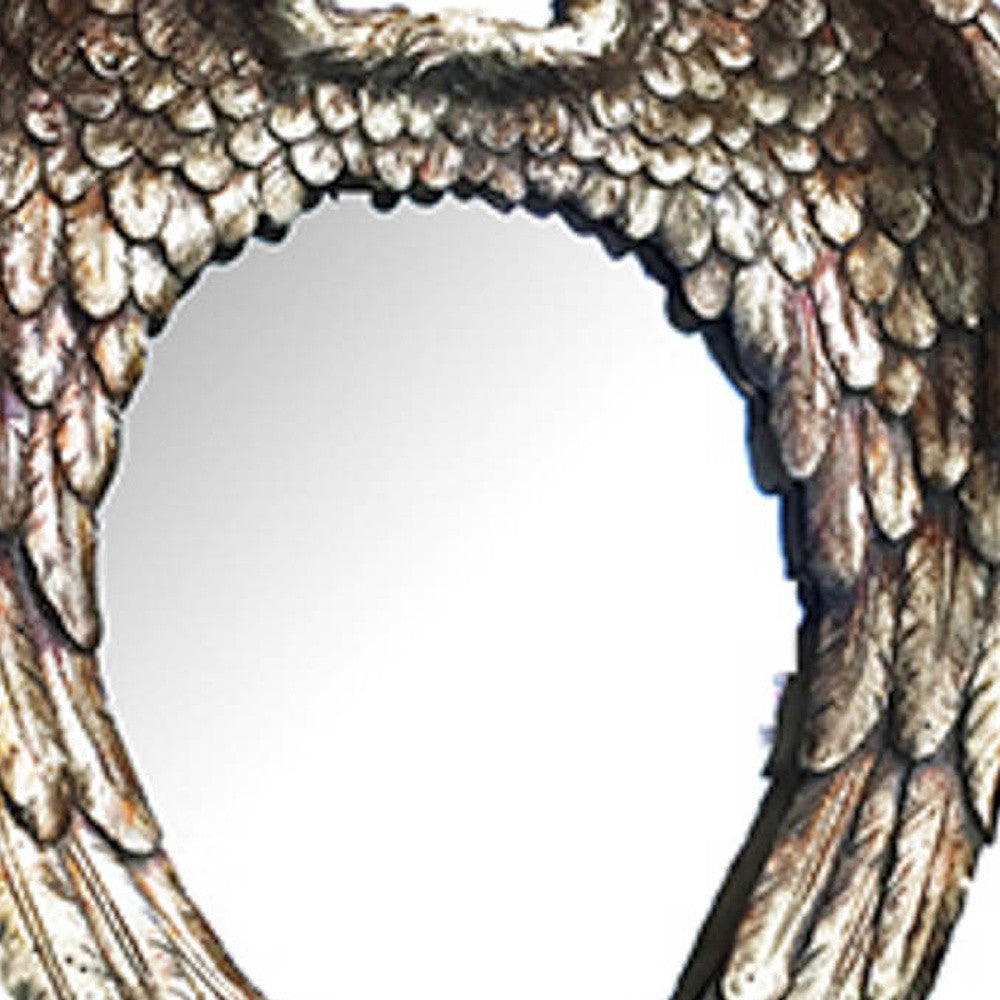 16" Antiqued Gold Heart Resin Framed Accent Mirror - Homeroots - Flyclothing LLC