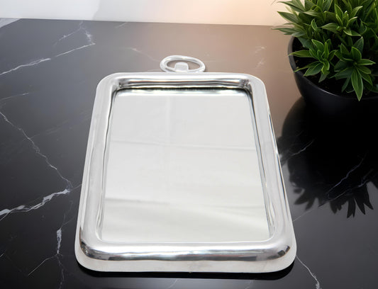 18" Silver Aluminum Framed Accent Mirror