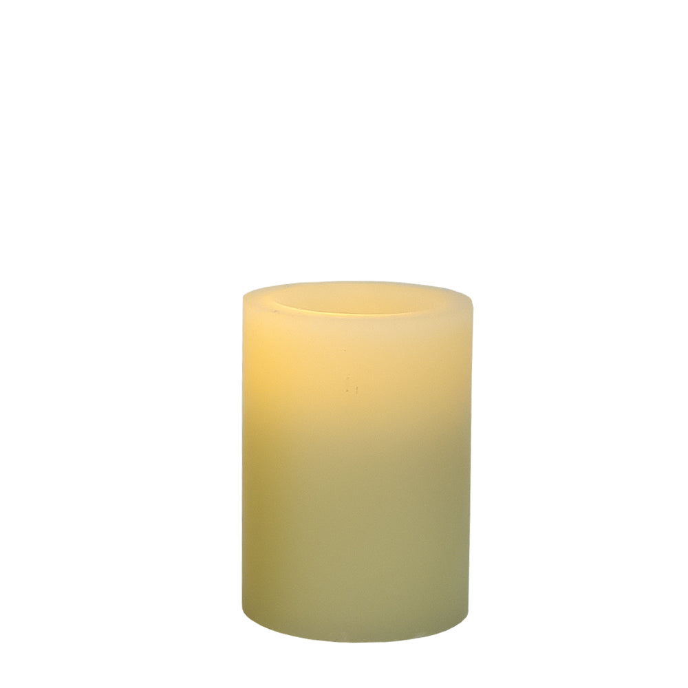 4" Ivory Flameless Pillar Candle - Homeroots - Flyclothing LLC