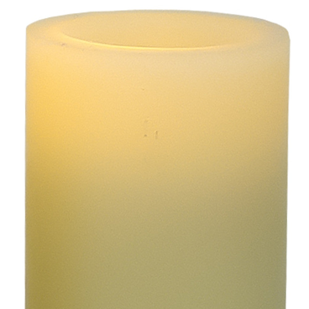 4" Ivory Flameless Pillar Candle - Homeroots - Flyclothing LLC
