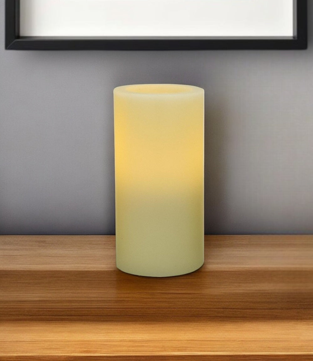 6" Ivory Flameless Pillar Candle - Homeroots - Flyclothing LLC