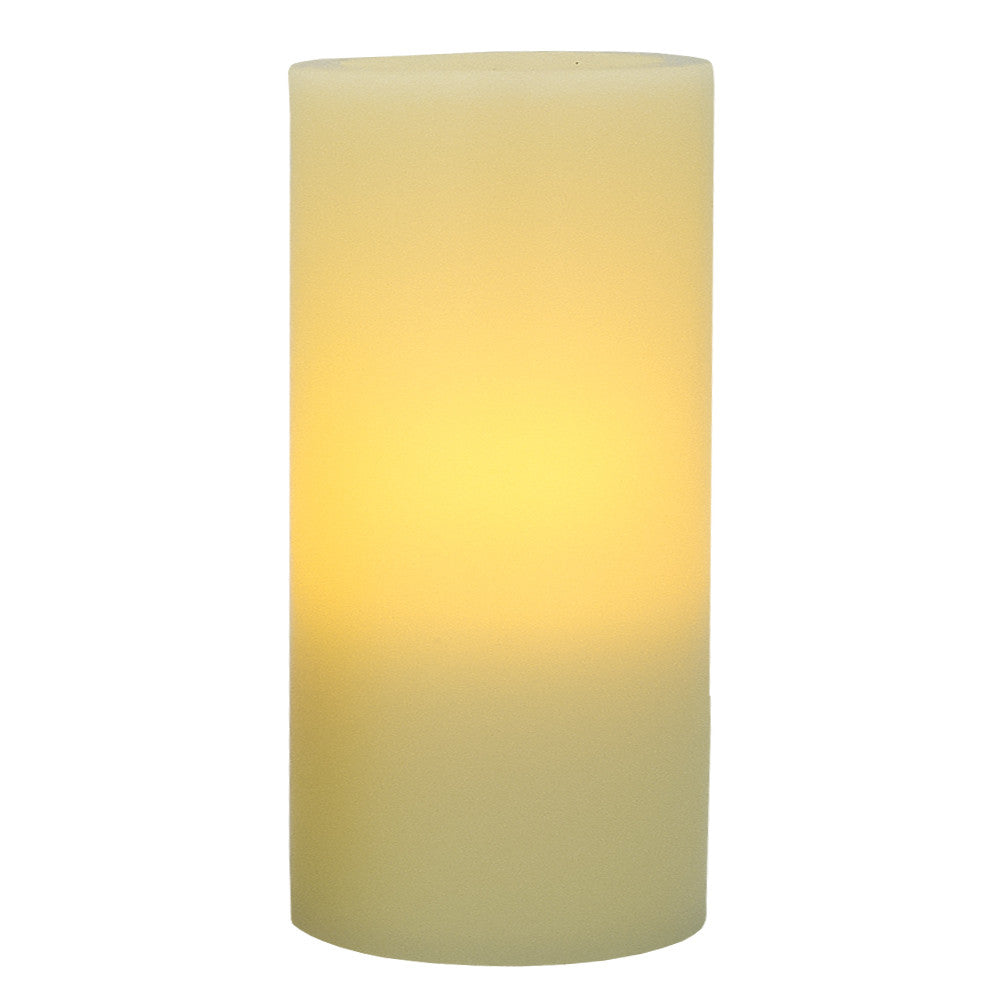 8" Ivory Flameless Pillar Candle - Homeroots - Flyclothing LLC
