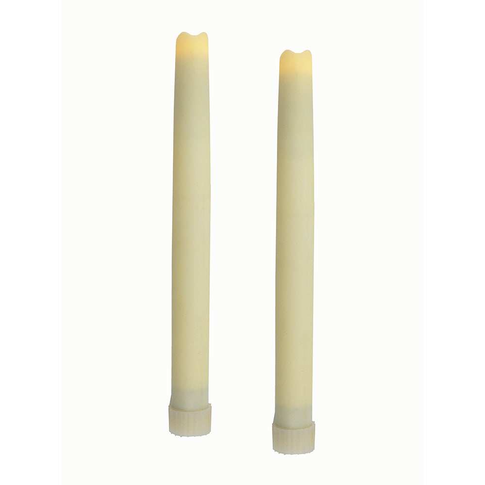 Set of Two Ivory Flameless Taper Candle - Homeroots - Flyclothing LLC