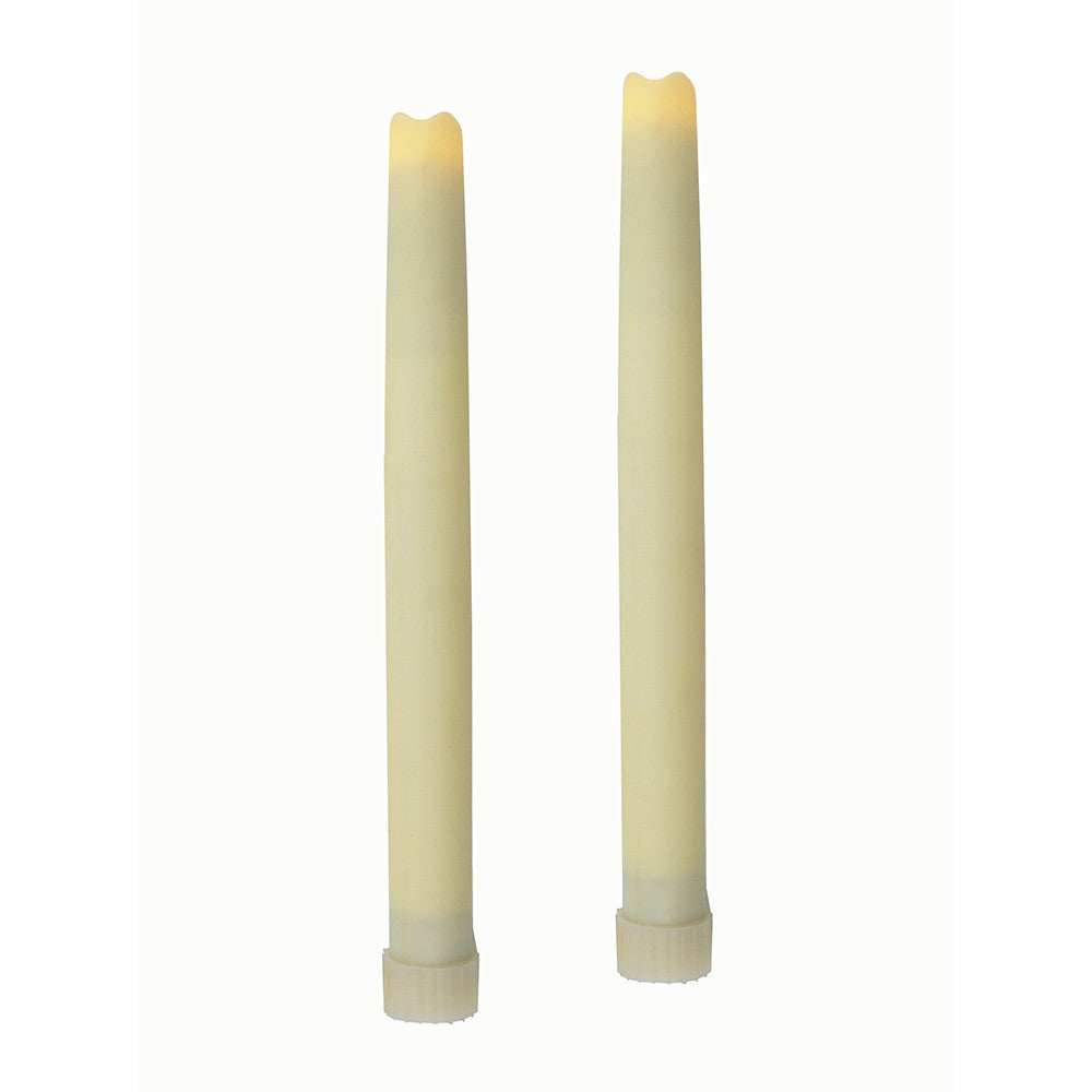 Set of Two Ivory Flameless Taper Candle - Homeroots - Flyclothing LLC