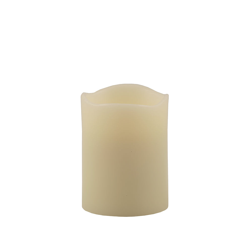 4" Ivory Flameless Pillar Candle - Homeroots - Flyclothing LLC