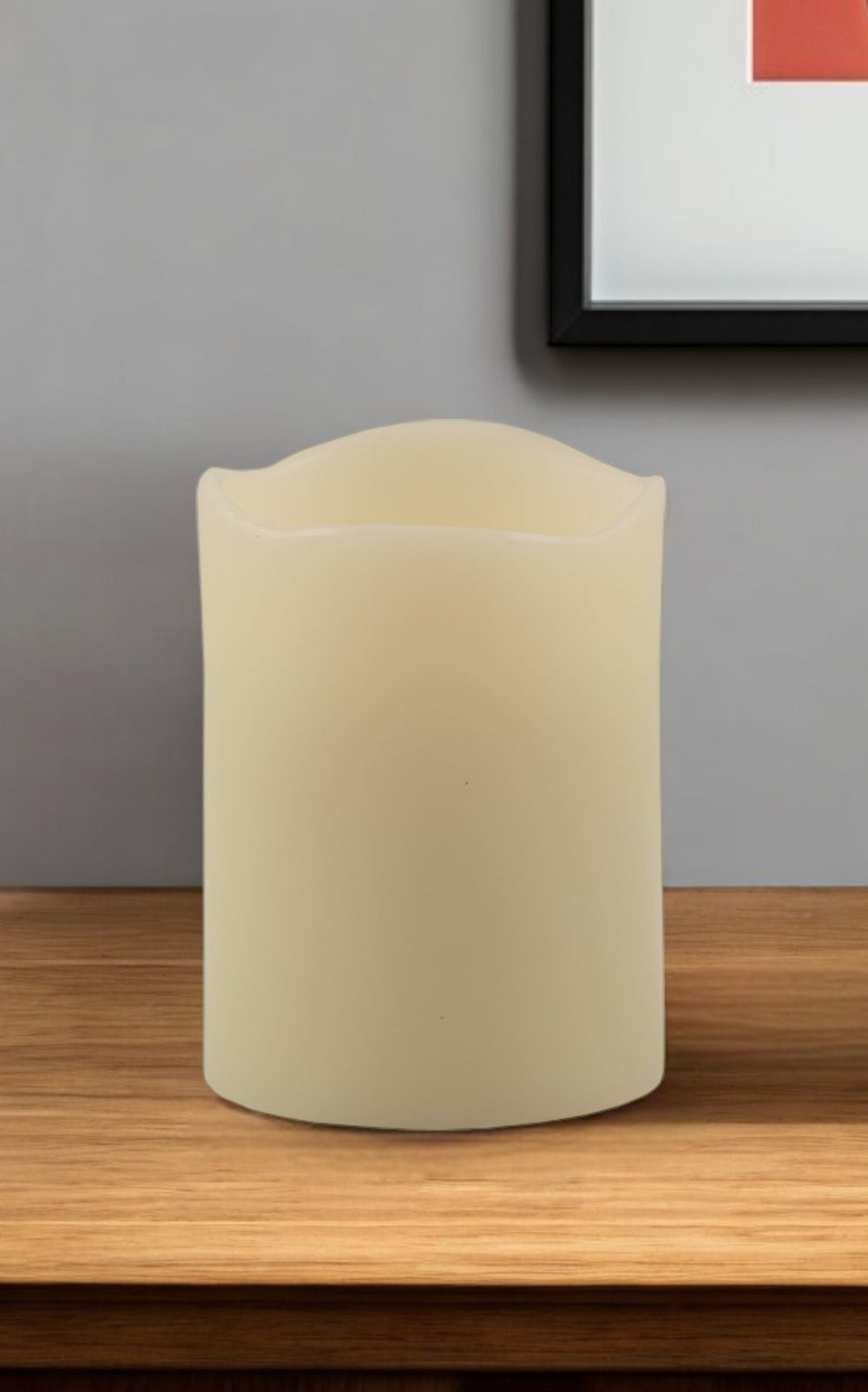 4" Ivory Flameless Pillar Candle - Homeroots - Flyclothing LLC