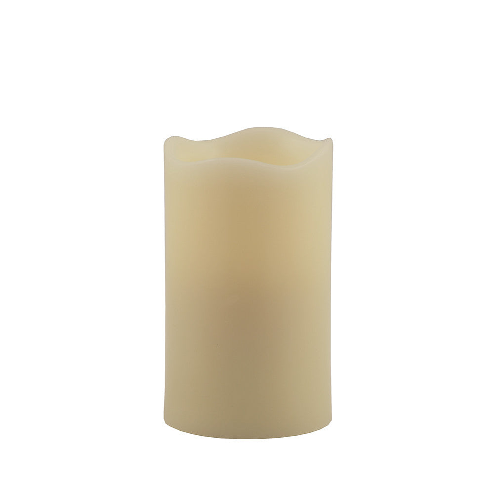 5" Ivory Flameless Pillar Candle - Homeroots - Flyclothing LLC
