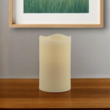 5" Ivory Flameless Pillar Candle - Homeroots - Flyclothing LLC