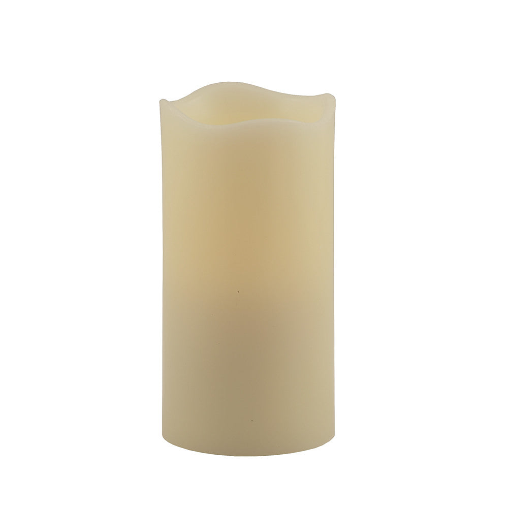6" Ivory Flameless Pillar Candle - Homeroots - Flyclothing LLC