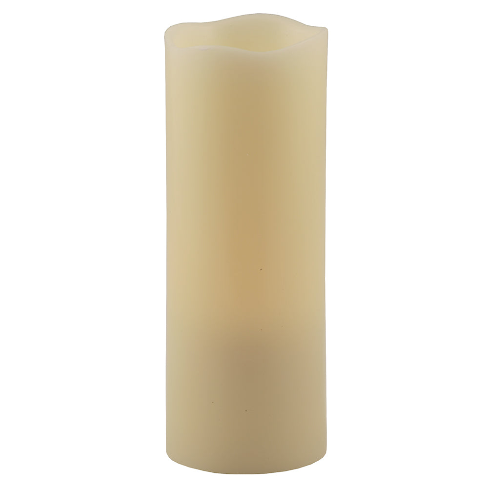 8" Ivory Flameless Pillar Candle - Homeroots - Flyclothing LLC