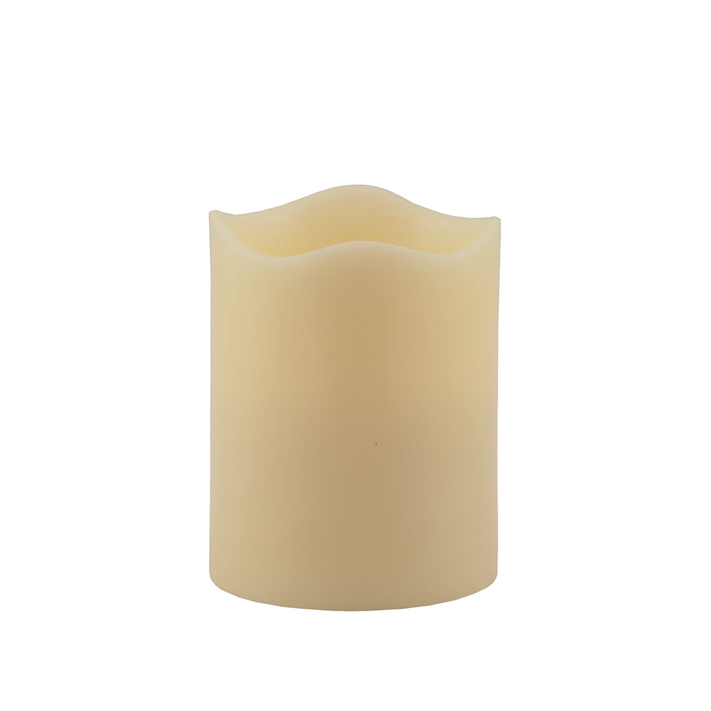 5" Ivory Flameless Pillar Candle - Homeroots - Flyclothing LLC