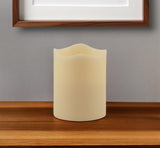 5" Ivory Flameless Pillar Candle - Homeroots - Flyclothing LLC
