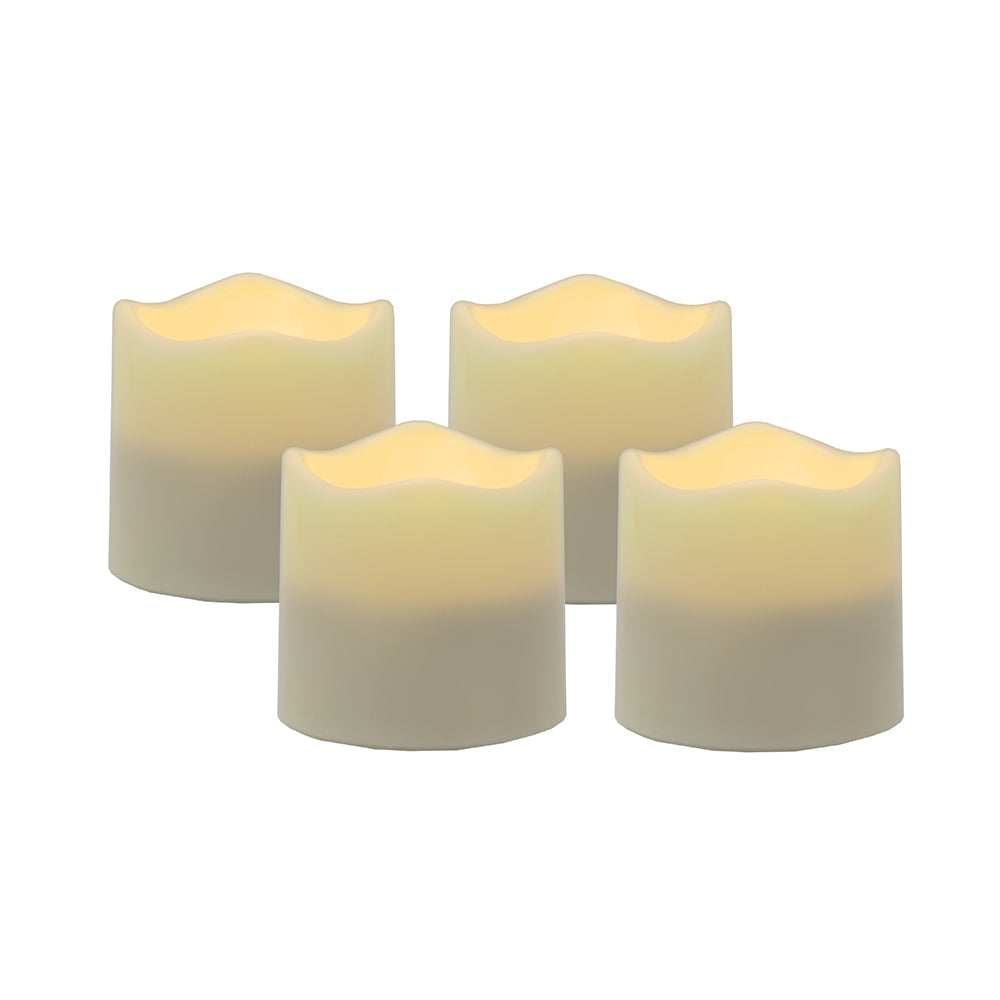 Set of Four Ivory Flameless Tealight Candle - Homeroots - Flyclothing LLC