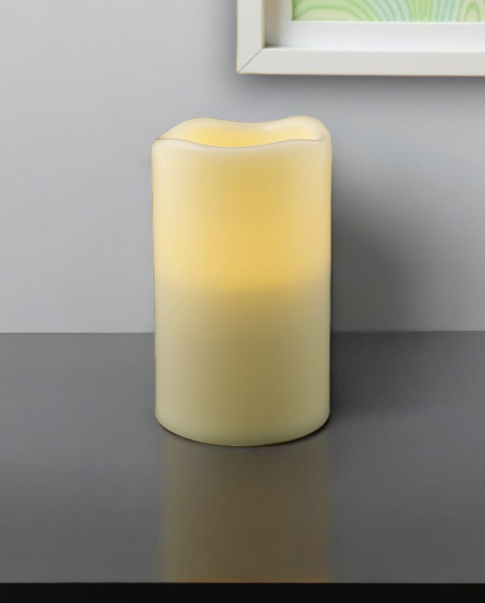 5" Ivory Flameless Indoor Outdoor Pillar Candle - Homeroots - Flyclothing LLC