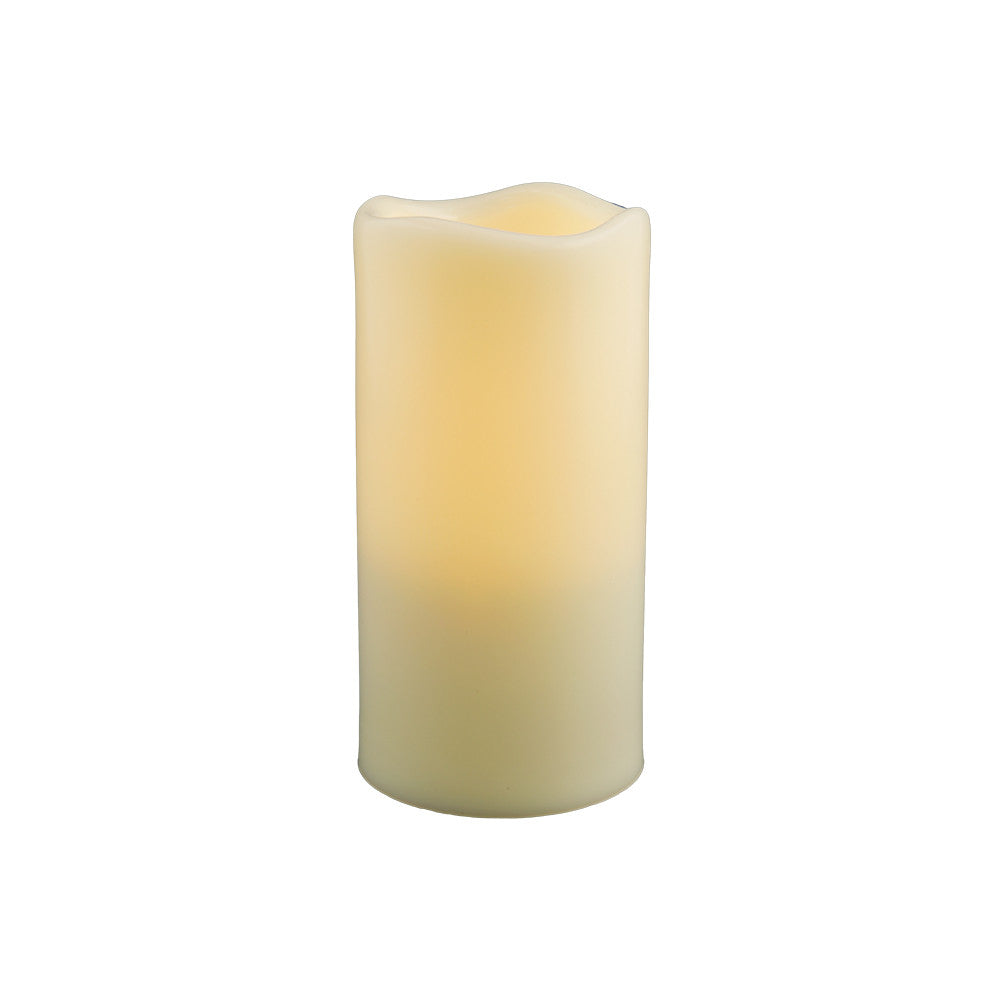 6" Ivory Flameless Indoor Outdoor Pillar Candle - Homeroots - Flyclothing LLC