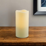 6" Ivory Flameless Indoor Outdoor Pillar Candle - Homeroots - Flyclothing LLC