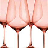 Set of Four Translucent Blush coral Large Wine Glasses - Homeroots - Flyclothing LLC